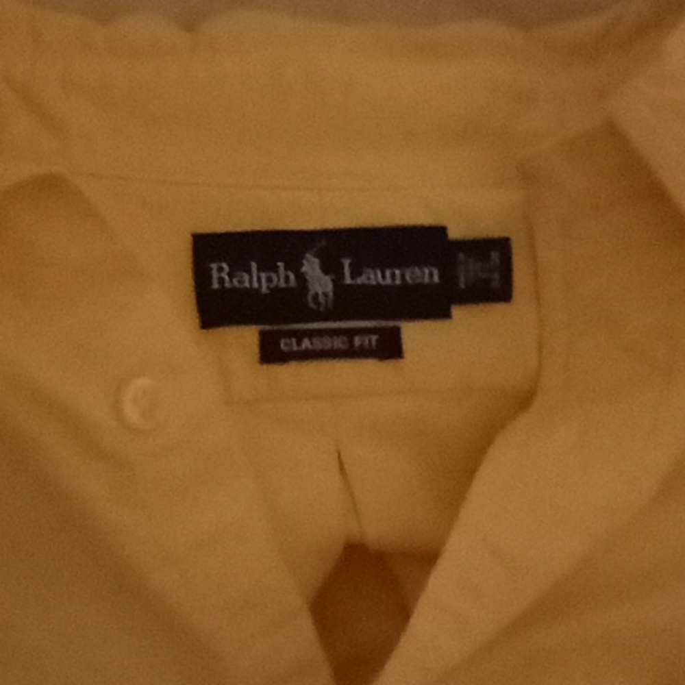 Mens pale yellow Ralph Lauren dress shirt